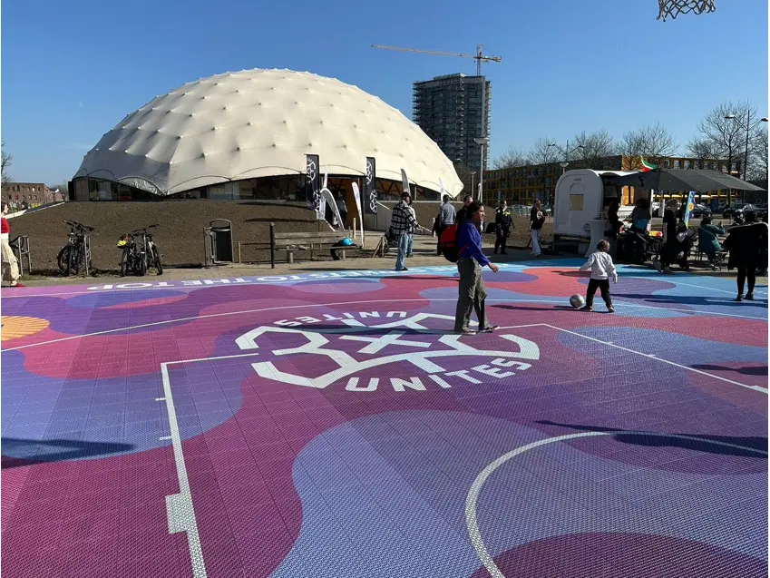 Polyprint technology in action on sports surface